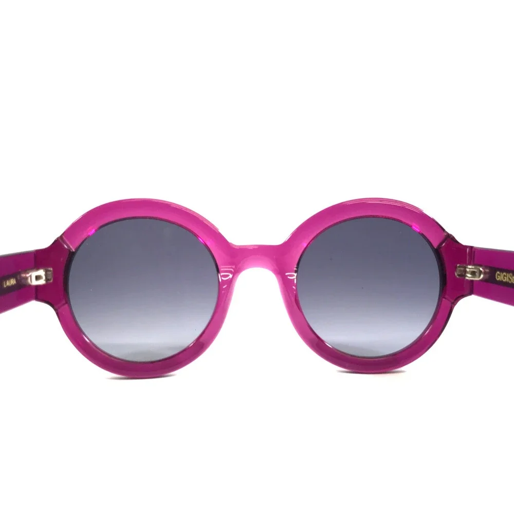 Gigi Studios Sunglasses LAURA 6454/11 Clear Purple Frame w/ Blue Gradient Lenses